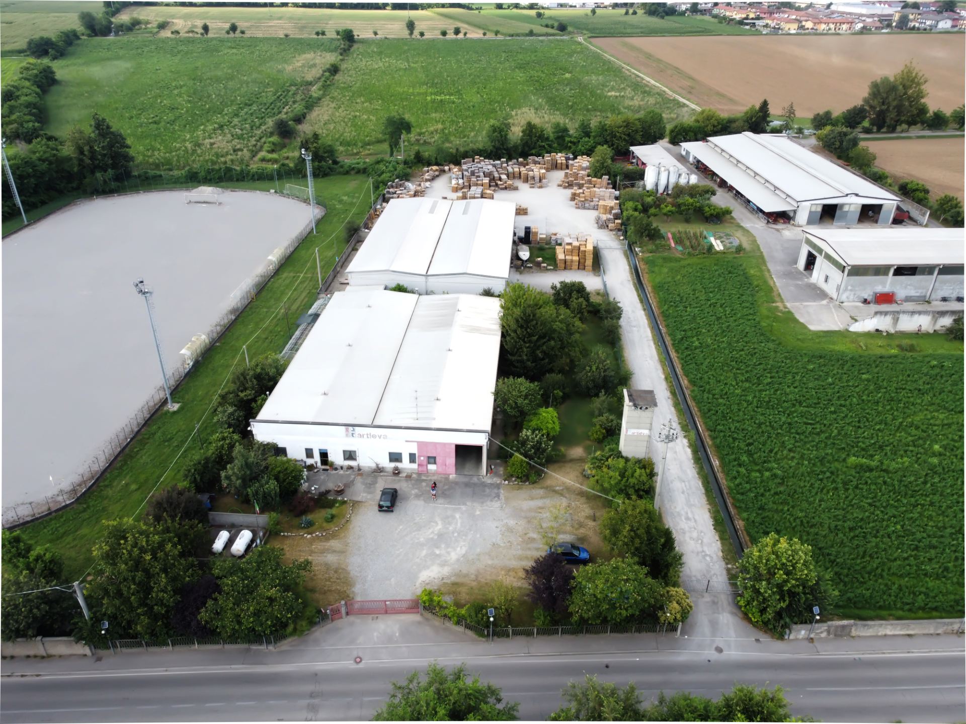 foto dal drone artleva sas calcio bergamo